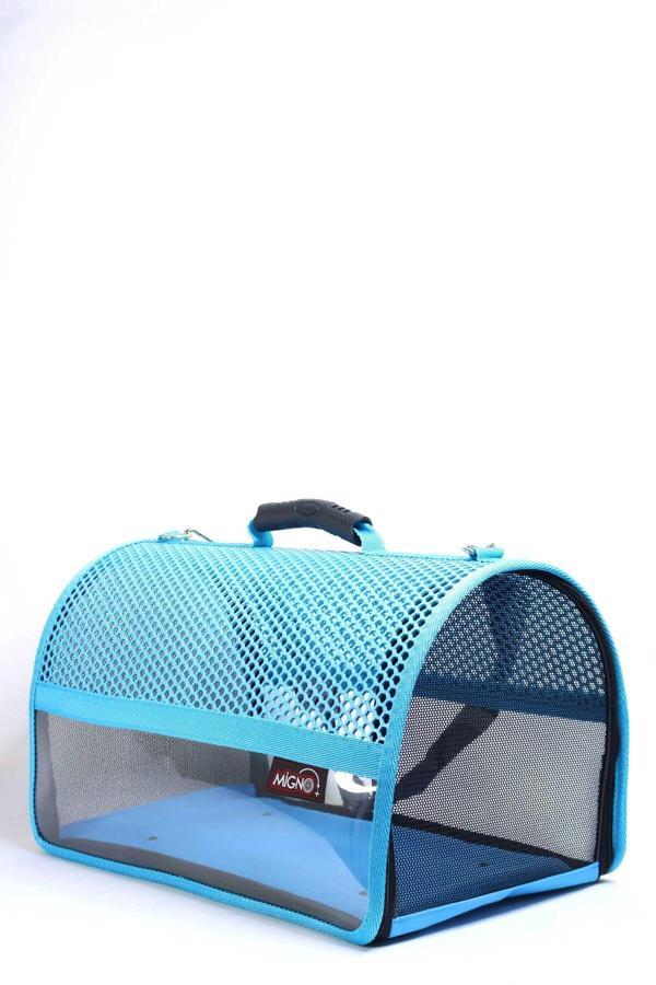Migno Flybag Voyager Fileli-Şeffaf Model Kedi Köpek Taşıma Çantaları - Turkuaz - Image 1