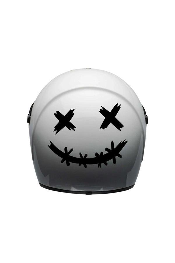 Hediyenebak Dikenli Gülen Yüz Araç, Araba, Oto, Motorsiklet, Kask, Laptop, Cam Sticker 15X12 Cm - Image 1