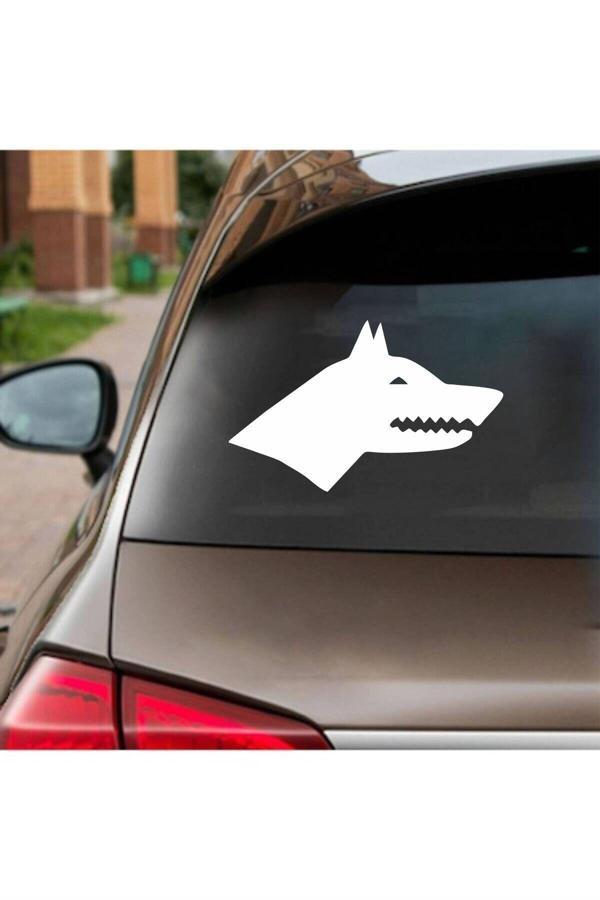 Hediyenebak Göktürkçe Kurt Araç, Araba, Oto, Motorsiklet, Kask, Laptop, Cam Sticker 16X10 Cm - Image 1
