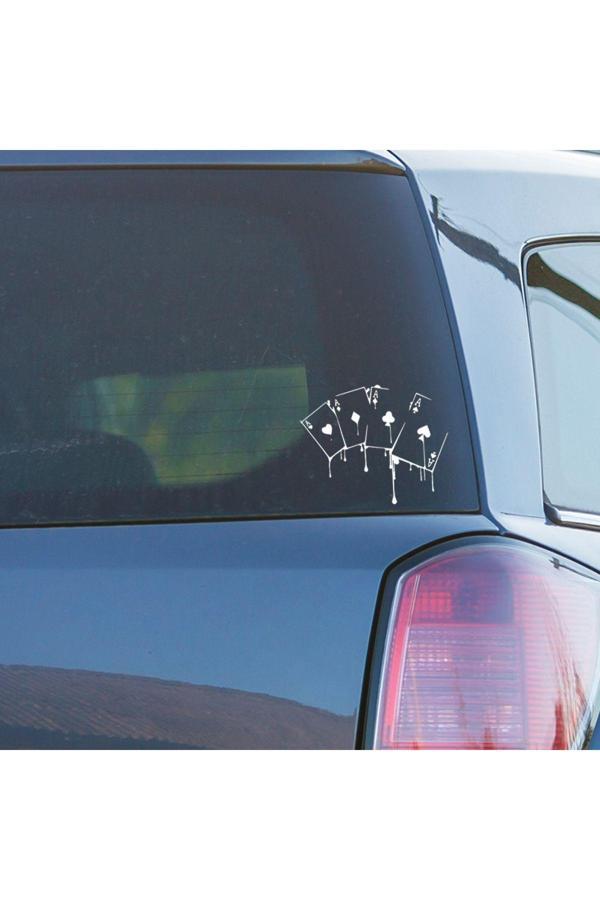 Hediyenebak İskambil Kağıdı Araç, Araba, Oto, Motorsiklet, Kask, Laptop, Cam Sticker 15X12 Cm - Image 1