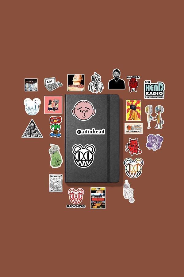 Sticker Radio Head Sticker Paketi /Bullet Journal Defter Çıkartma Ajanda Laptop Etiket - Image 1