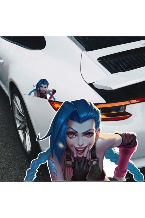 Hediyenebak Jinx Araç, Araba, Oto, Motorsiklet, Kask, Laptop, Cam Sticker 19X16 Cm - Image 1