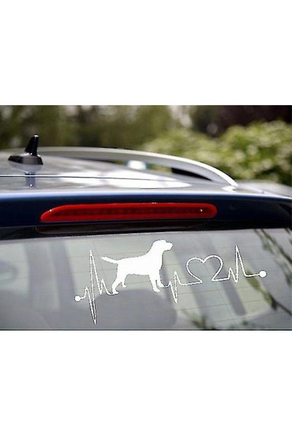 Hediyenebak Köpek Kalp Ritmi Araç, Araba, Oto, Motorsiklet, Kask, Laptop, Cam Sticker 20X9 Cm - Image 1