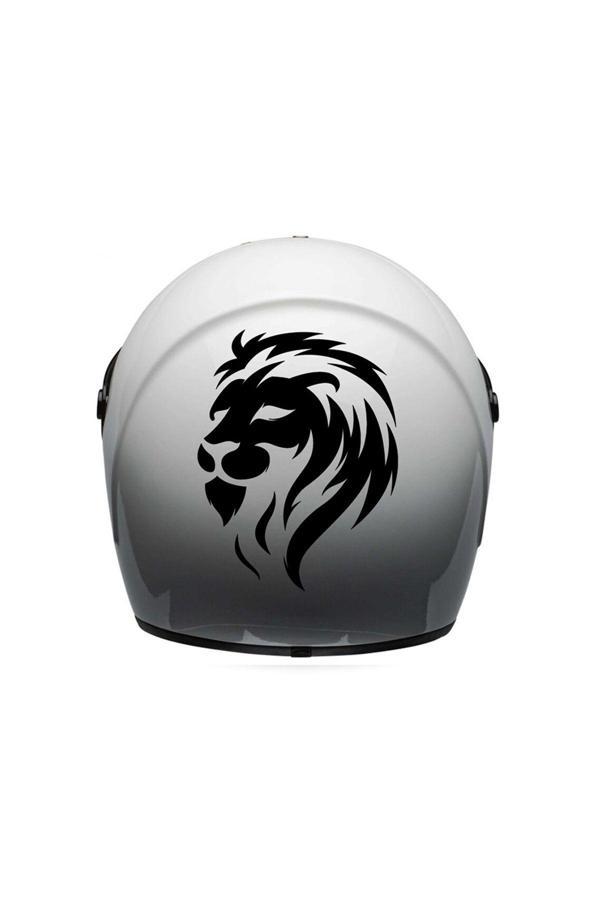 Hediyene Bak Aslan Araba, Motorsiklet, Kask, Laptop, Cam, Duvar Sticker 12X9 Cm - Image 1