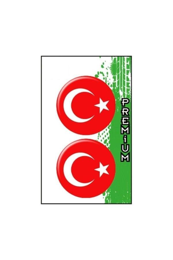 Hediyene Bak Türk Bayrağı Damla Sticker Su Geçirmez Solmaz 5X5 Cm 2 Adet - Image 1
