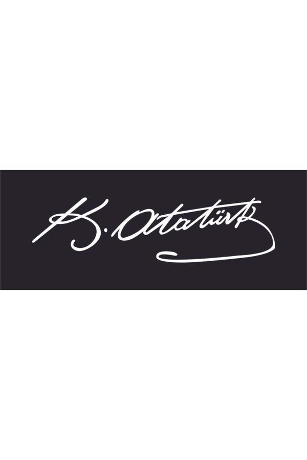Hediyenebak Kemal Atatürk Imza Sticker Araba, Oto, Motor, Pc, Laptop, Etiket, Çıkartma 20X5.5 Cm - Image 1