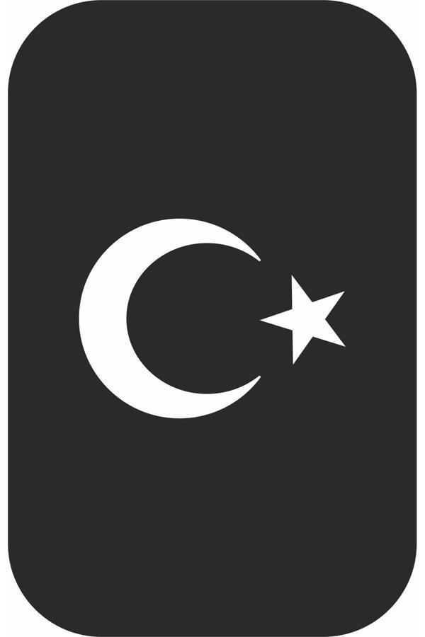 Hediyenebak Ay Yıldız Hilal Bayrak Araç, Araba, Oto, Motorsiklet, Kask, Laptop, Cam Sticker 40X30 Cm - Image 1