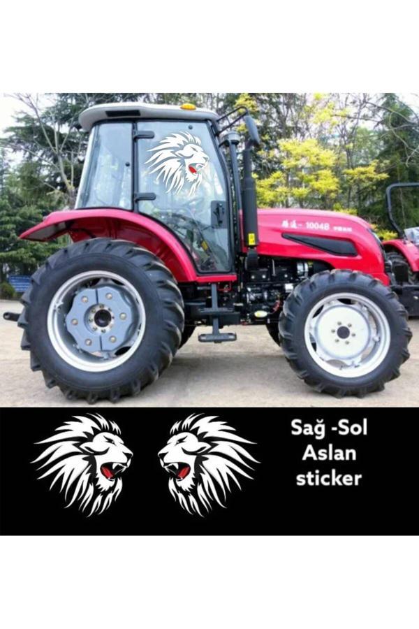 Hediyene Bak Aslan Sağ & Sol Çift Kapı Araba, Oto, Kamyon, Traktör Sticker 50X50 Cm 2 Adet - Image 1