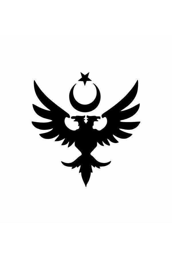 Hediyene Bak Anadolu Selçuklu Çift Başlı Kartalı Ay Yıldız Araba, Oto, Motorsiklet, Laptop, Cam Sticker 20X20 Cm - Image 1