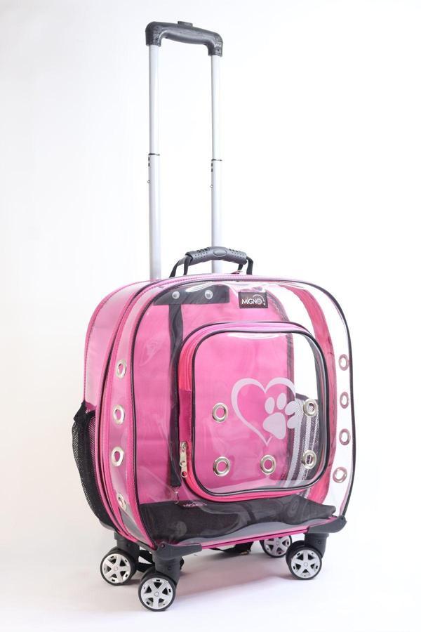 Migno Prestige Model Şeffaf Kedi Köpek Taşıma Çantaları Küçük - Pembe - Image 1