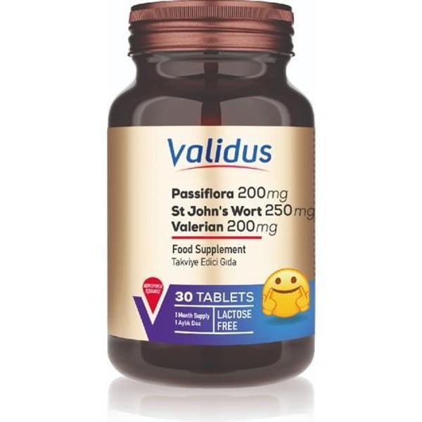 Valıdus Passıflora Valerıan + Lavander + Camomılle + St. John'S Wort + Melıssa 30 Tablets - Image 1