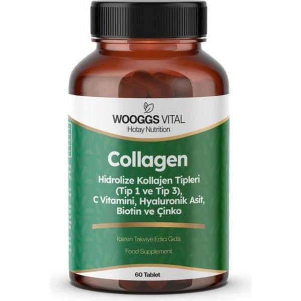 Wooggs Vıtal Hıdrolıze Kollajen, C Vıtamını, Hyaluronık Asıt, Bıotın Ve Cınko 60 Tab - Image 1