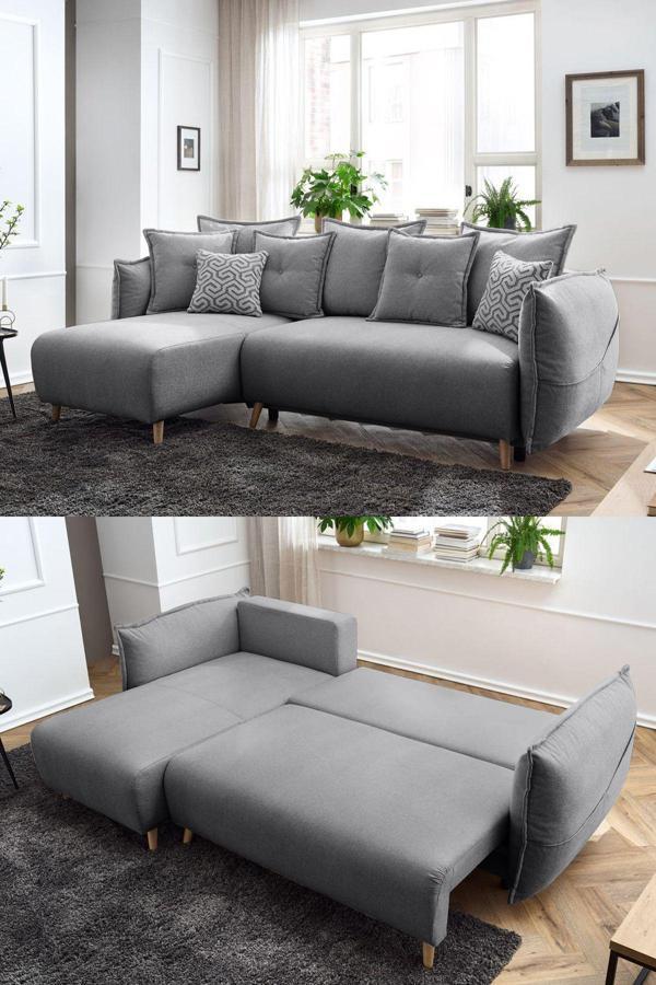 Eymense Puffy Sandıklı Köşe Koltuk Gri Sol Köşe - Image 1