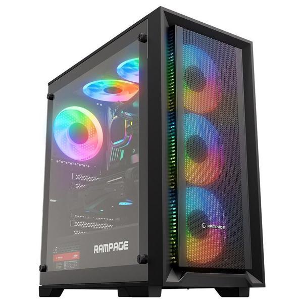 Rampage Voyager 750W 80+ Bronze Siyah Temperli Cam 4x120mm ARGB Fan ATX Mid-Tower Gaming (Oyuncu) Kasası - Image 1