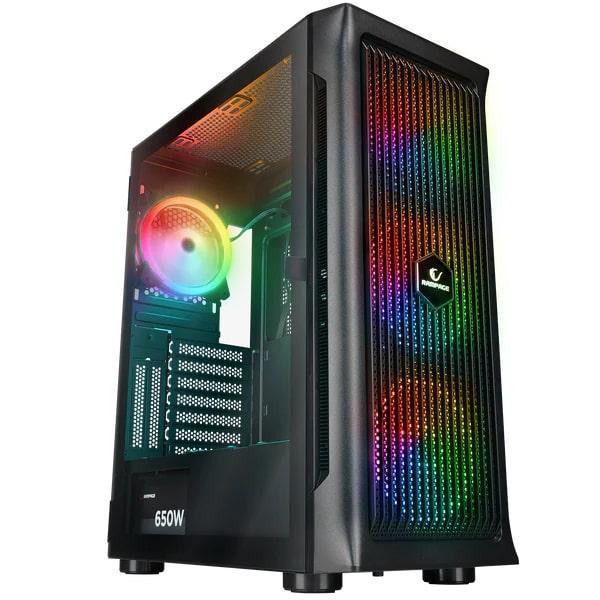 Rampage Prolix Mesh 650W 80+ Siyah Temperli Cam 4x120mm ARGB Fan ATX Mid-Tower Gaming (Oyuncu) Kasası - Image 1