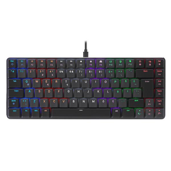 Rampage GRANITE Siyah/Gri Low Profile Red Switch Mekanik Gaming (Oyuncu) Klavye - Image 1
