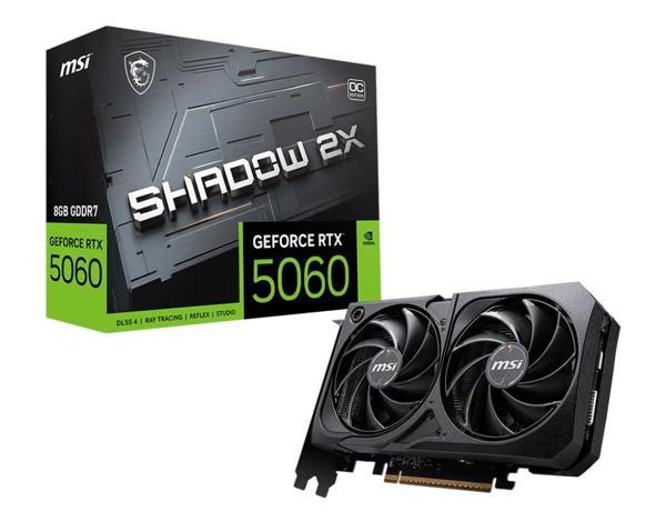 MSI GeForce RTX 5060 8GB Shadow 2X OC GDDR7 128Bit DX12 Gaming (Oyuncu) Ekran Kartı - Image 1