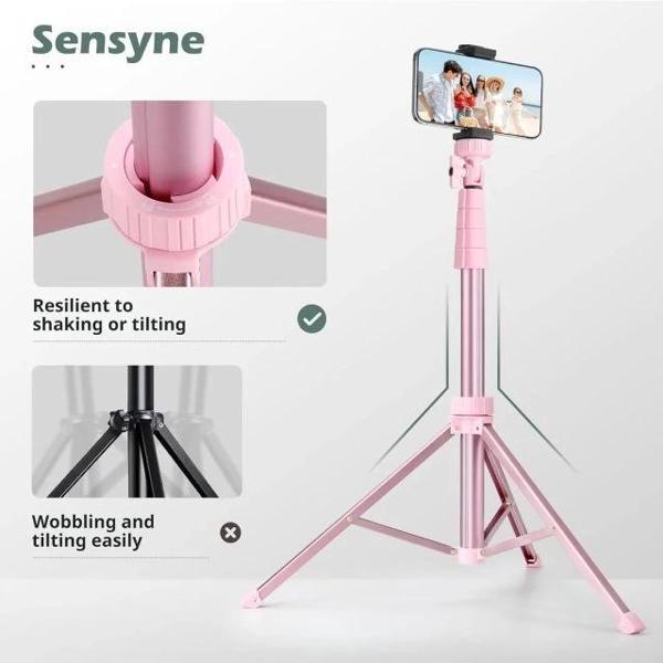 Sensyne Phone Tripod/Selfie Çubuğu Pembe - Image 1