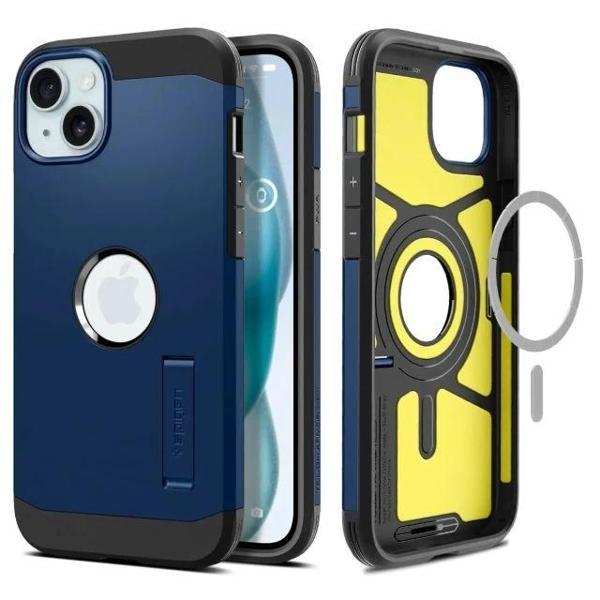 Spigen iphone 15 Pro Max Manyetik Tough Armor MagFit Kılıf Navy Blue iPhone 15 - Image 1