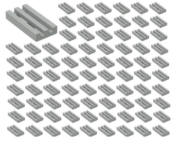 100 Adet LEGO 1x2 Açık Gri Izgara Fayans Parçası - Yedek Parça - Image 1