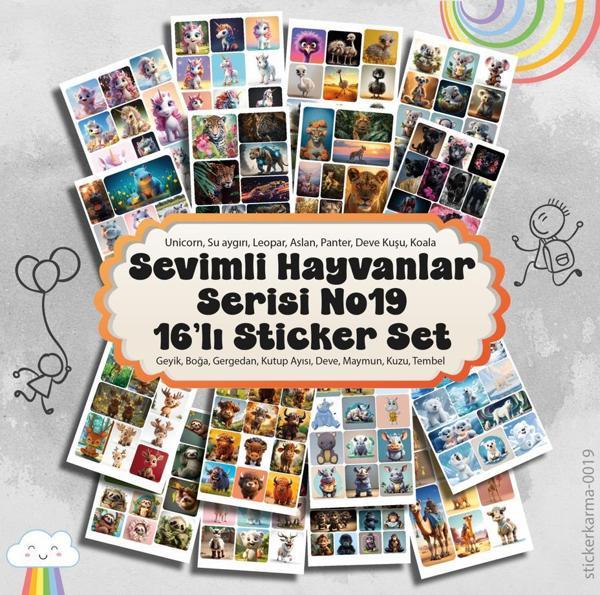 178 ADET Amazon Serisi 16 Sayfa Sticker Sevimli Hayvanlar - Image 1