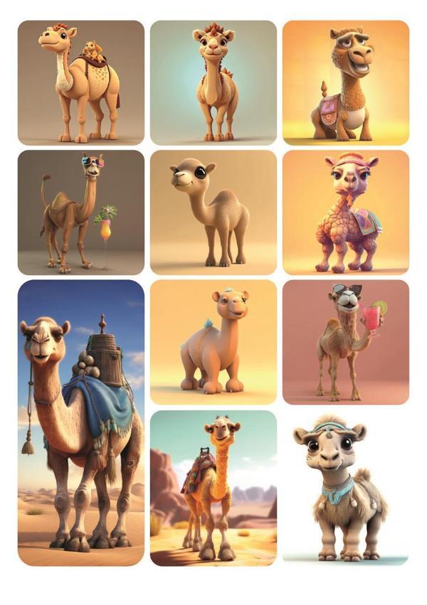 11 Adet Deve Temalı Sevimli Sticker Hayvan - Image 1
