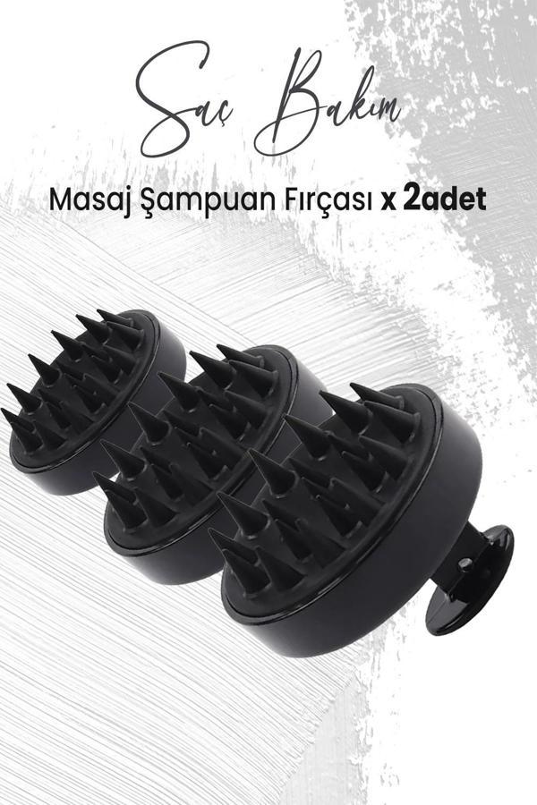 Düvenci Toptan Yumuşak Silikonlu Masaj Şampuan Fırçası Siyah x 3 Adet - Image 1