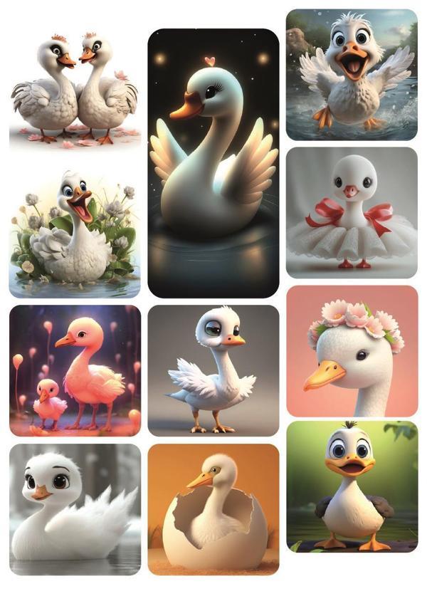 Ördek 11 ADET Tatlı Hayvanlar Sticker - Image 1