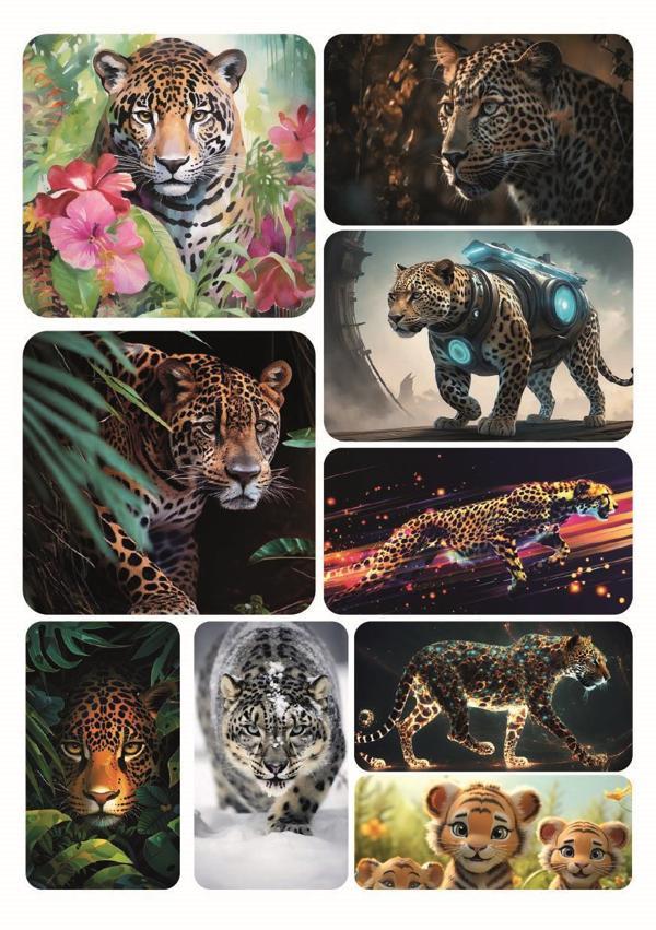 9 Adet Leopar Hayvan Serisi Sticker - Image 1