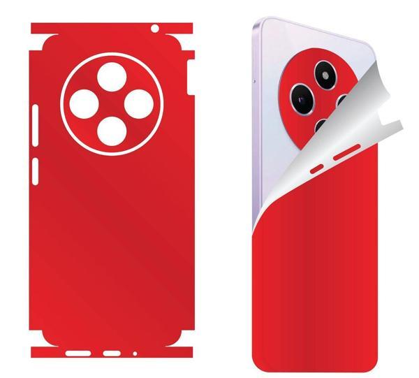 Xiaomi Redmi Turbo 4 için uyumlu 360 full arka ve yan kaplama koruma sticker - Kırmızı - Image 1