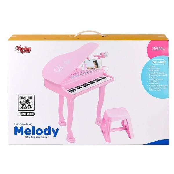 Nessiworld BAO-1403 0213  Mikrofonlu 37 Tuşlu Mp3 Çalar Büyük Pembe Piyano - Image 1