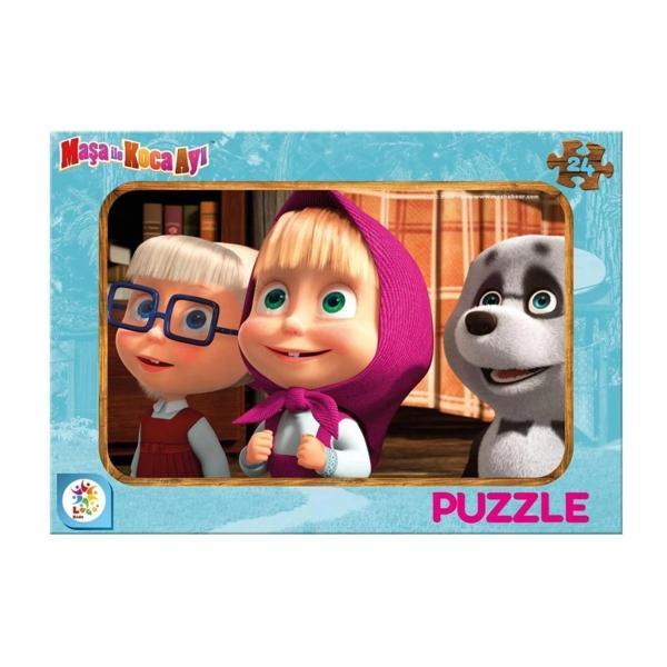 24 Parça Masha Koca Ayı Puzzle – Çocuklar İçin Eğitici Görsel Oyun - Image 1