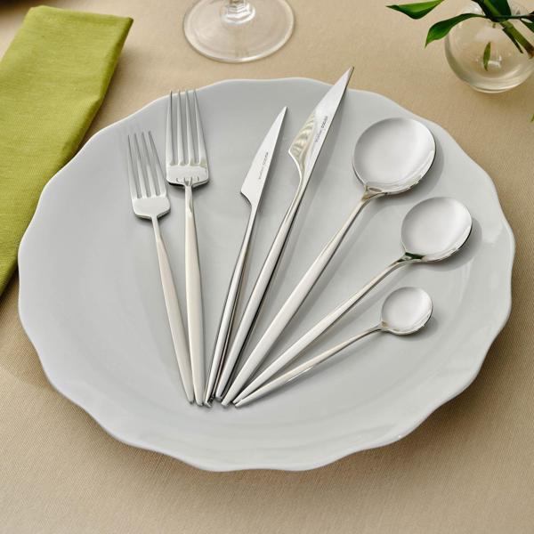 Karaca Elegance Braga Platin 12 Kişilik 84 Parça Çatal Kaşık Bıçak Takımı - Image 1