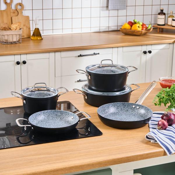 Karaca Biogranit Monet 8 Parça Tencere Seti Siyah - Image 1