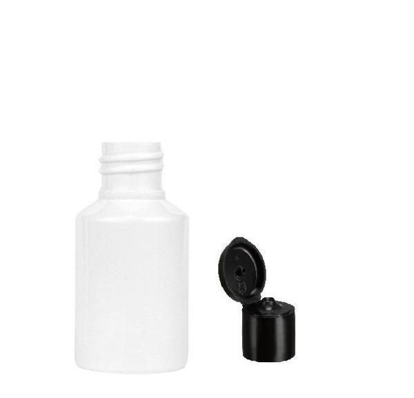 60ml plastik beyaz fliptop kapak şişe, 24 adet, açmalı kapak şişe, dezenfektan şişesi,sabun şişesi, kozmetik şişe - Image 1