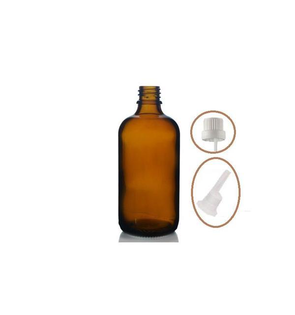 50ml kahverengi cam içten damlalıklı şişe beyaz kapak, 12 adet, damlalıklı şişe, damlatmalı şişe  - Image 1