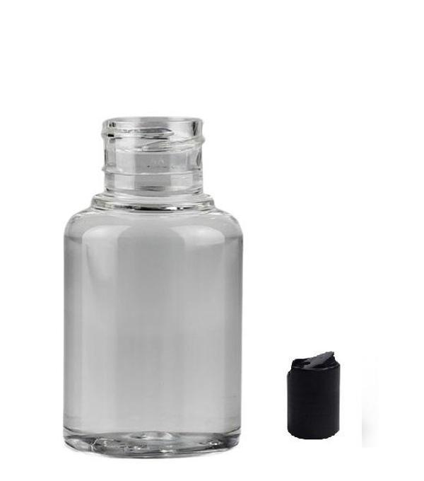 60ml pet şeffaf şişe disctop kapak, 12 adet, dezenfektan şişesi, kozmetik şişe, şampuan şişesi, plastik şişe, aroma şişe - Image 1