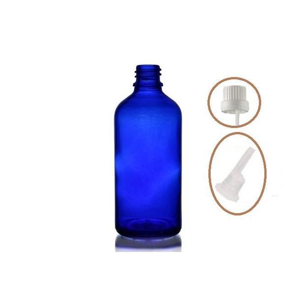 30ml mavi cam içten damlalıklı şişe beyaz kapak, 24 adet, damlalıklı şişe, damlatmalı şişe  - Image 1