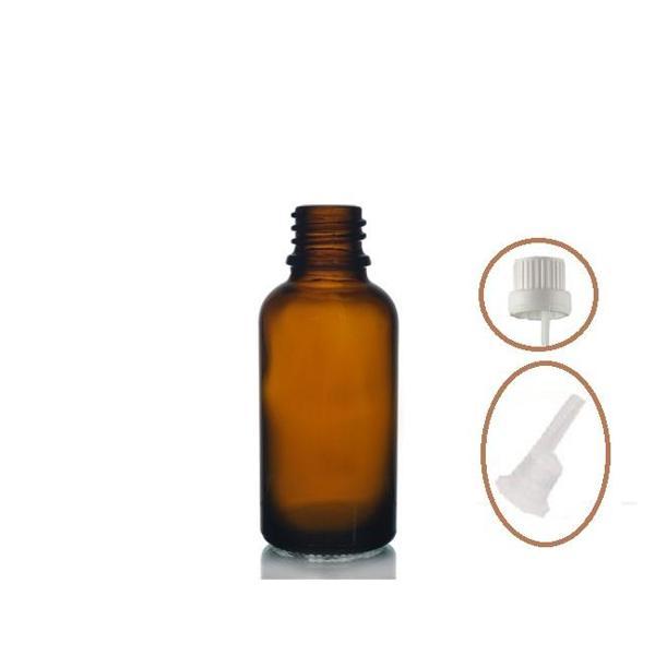 30ml kahverengi cam içten damlalıklı şişe beyaz kapak, 12 adet, damlalıklı şişe, damlatmalı şişe  - Image 1
