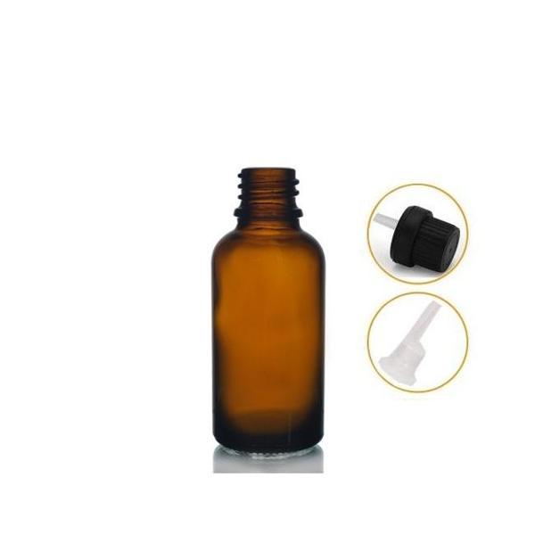 30ml kahverengi cam içten damlalıklı şişe siyah kapak, 12 adet, damlalıklı şişe, damlatmalı şişe  - Image 1