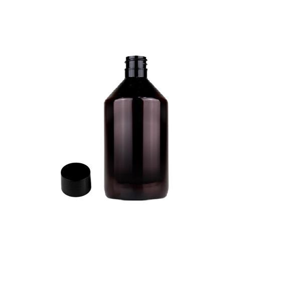 500ml pet kahverengi düz kapaklı şişe, 12 adet, plastik şişe, esans şişesi, medikal şişe, kozmetik şişe, ecza şişesi - Image 1