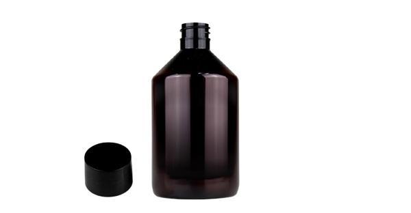 250ml pet kahverengi düz kapaklı şişe, 24 adet, plastik şişe, esans şişesi, medikal şişe, kozmetik şişe, ecza şişesi - Image 1