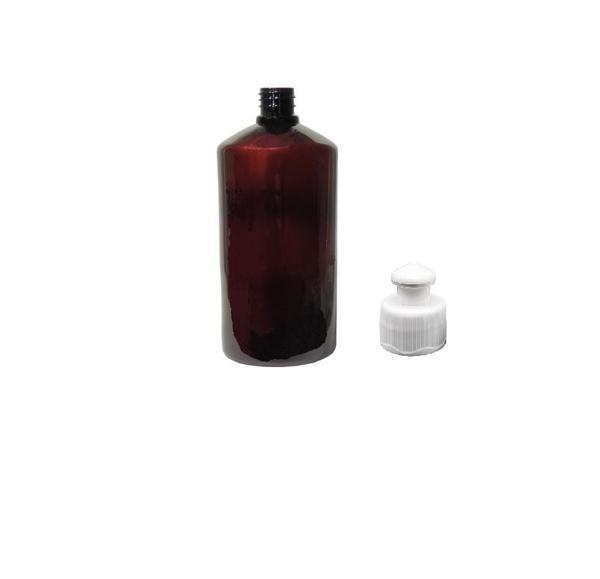 500ml kahverengi şişe puspul kapaklı, 12 adet, puspul kapaklı şişe, deterjan şişesi, plastik şişe, sabun şişesi, duş jel - Image 1
