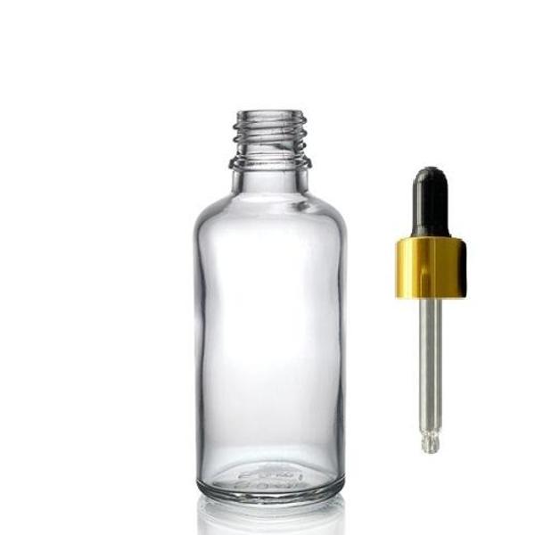 50ml şeffaf cam damlalıklı, 24 adet, Sarı Kapak Siyah Emzik, Ecza şişesi, Damlalıklı şişe, propolis şişesi, damlatmalı ş - Image 1