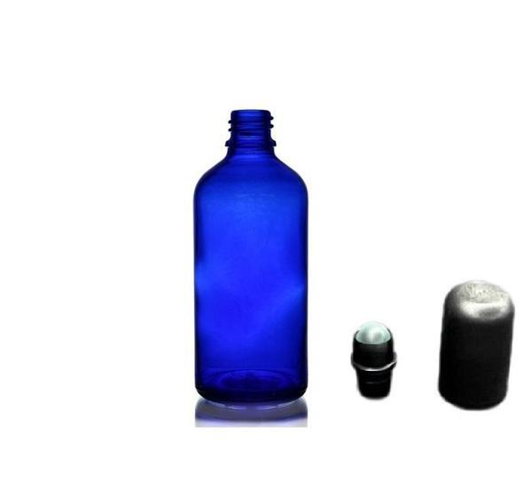 30ml mavi cam şişe roll-on şişe, 12 adet, bilye başlıklı şişe, cam şişe, roll-on şişesi - Image 1