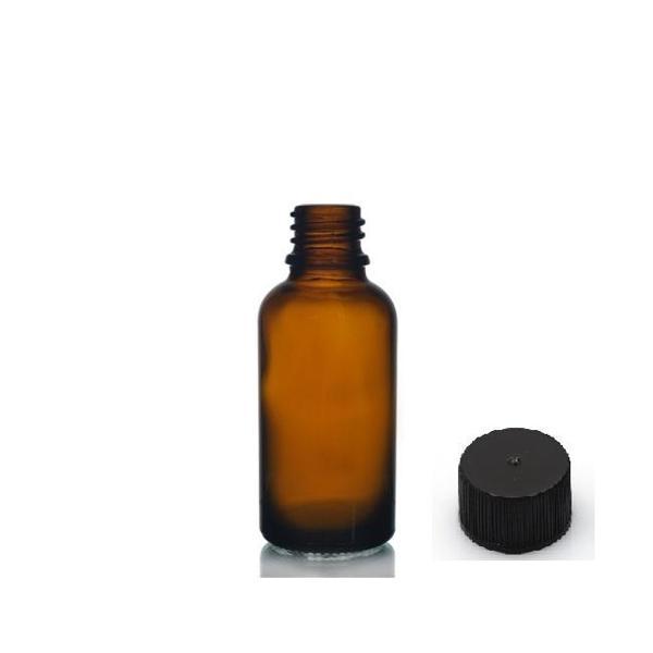 30ml kahverengi cam şişe düz kapaklı, 24 adet, cam şişe, esans şişesi, yağ şişesi, kozmetik şişesi - Image 1