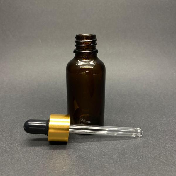 30ml kahverengi cam damlalıklı 24 adet, Gold Kapak Siyah Emzik, Ecza şişesi, Damlalıklı şişe, propolis şişesi, damlatmal - Image 1