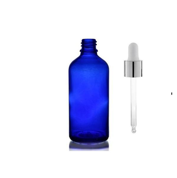 30ml mavi cam damlalıklı 12 adet, Gümüş Kapak Beyaz Emzik, Ecza şişesi, Damlalıklı şişe, propolis şişesi, damlatmalı şiş - Image 1