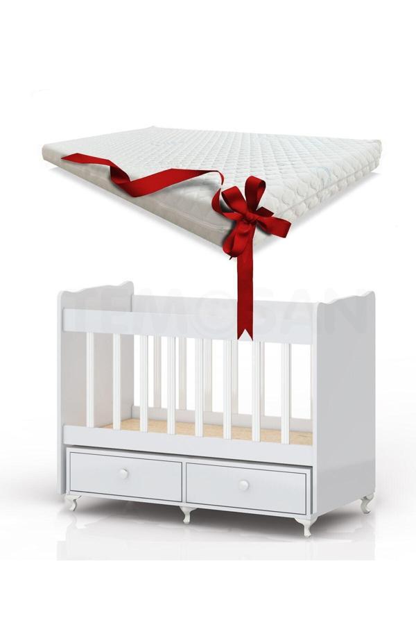 Temosan Yataklı, Anne Yanı, Çekmeceli, Dıştan Sallanır Beşik 60 X 120 - Image 1