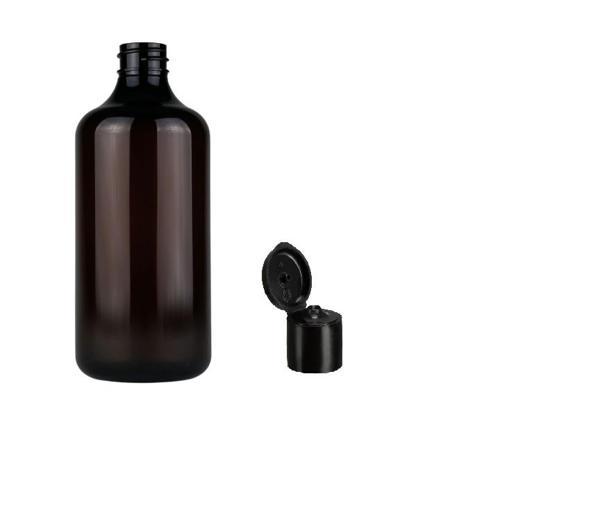 250ml plastik kahverengi fliptop kapak şişe, 12 adet, açmalı kapak şişe, dezenfektan şişesi,sabun şişesi, kozmetik şişe - Image 1